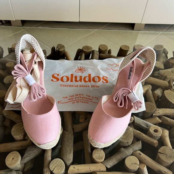 SOLUDOS Marseille Rosa Pink Espadrille Wedge Sandals - Picture 13 of 16